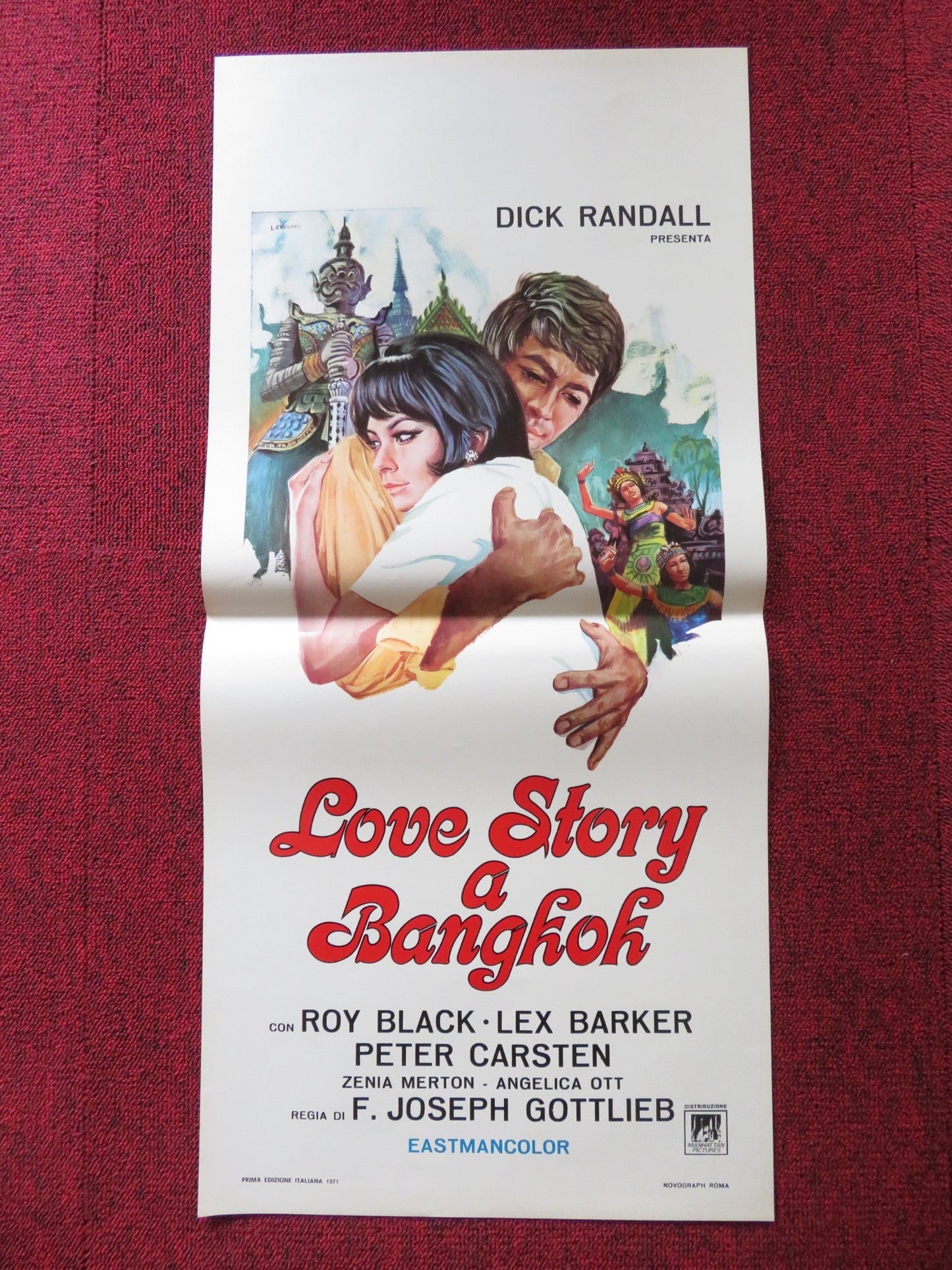 LOVE STORY A BANGKOK ITALIAN LOCANDINA POSTER ROY BLACK / LEX BARKER 1970 Rendezvous Cinema Movie posters