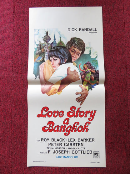 LOVE STORY A BANGKOK ITALIAN LOCANDINA POSTER ROY BLACK / LEX BARKER 1970 Rendezvous Cinema Movie posters