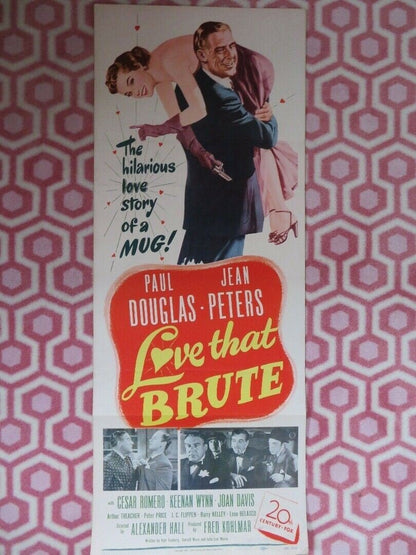 LOVE THAT BRUTE US INSERT (14"x 36") POSTER PAUL DOUGLAS JEAN PETERS 1950 Movie posters