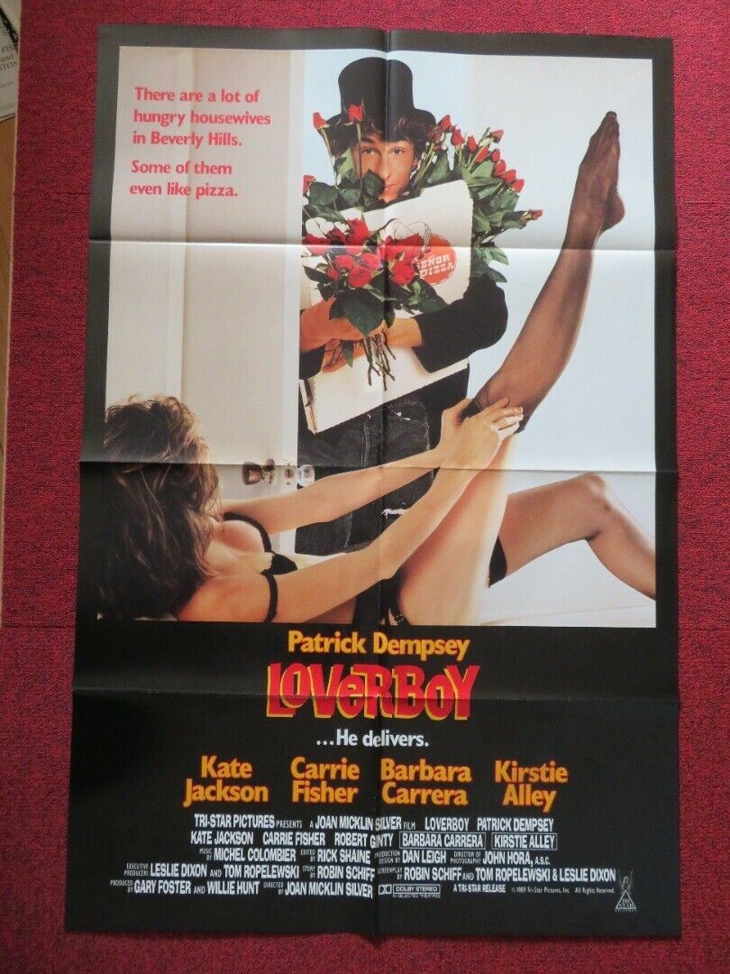 LOVERBOY FOLDED US ONE SHEET POSTER KATE JACKSON CARRIE FISHER 1989 Movie posters