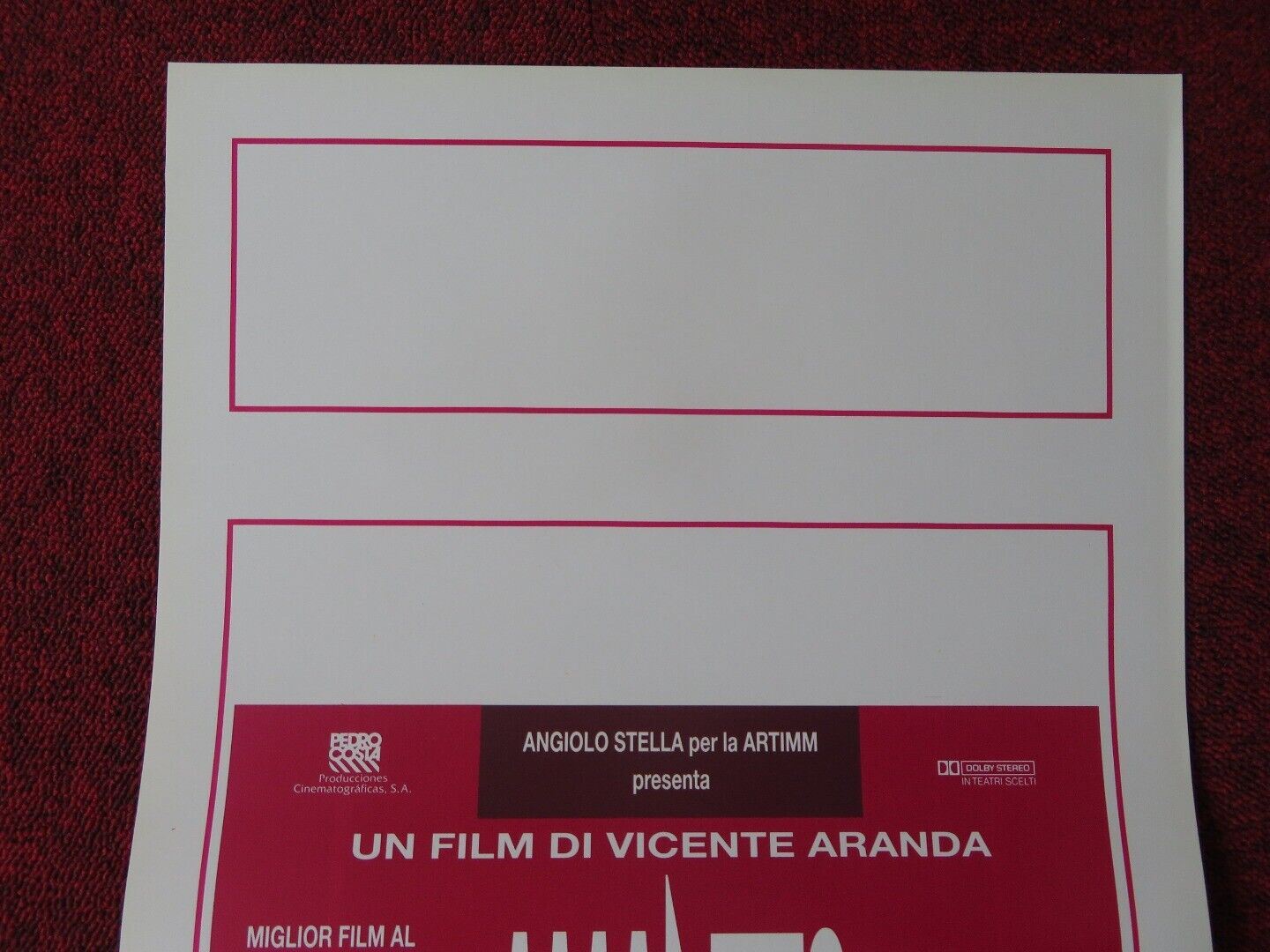 LOVERS: A TRUE STORY ITALIAN LOCANDINA (27.5"x13") POSTER MARIBEL VERDU 1991 Movie posters