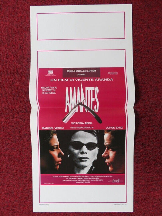 LOVERS: A TRUE STORY ITALIAN LOCANDINA (27.5"x13") POSTER MARIBEL VERDU 1991 Movie posters