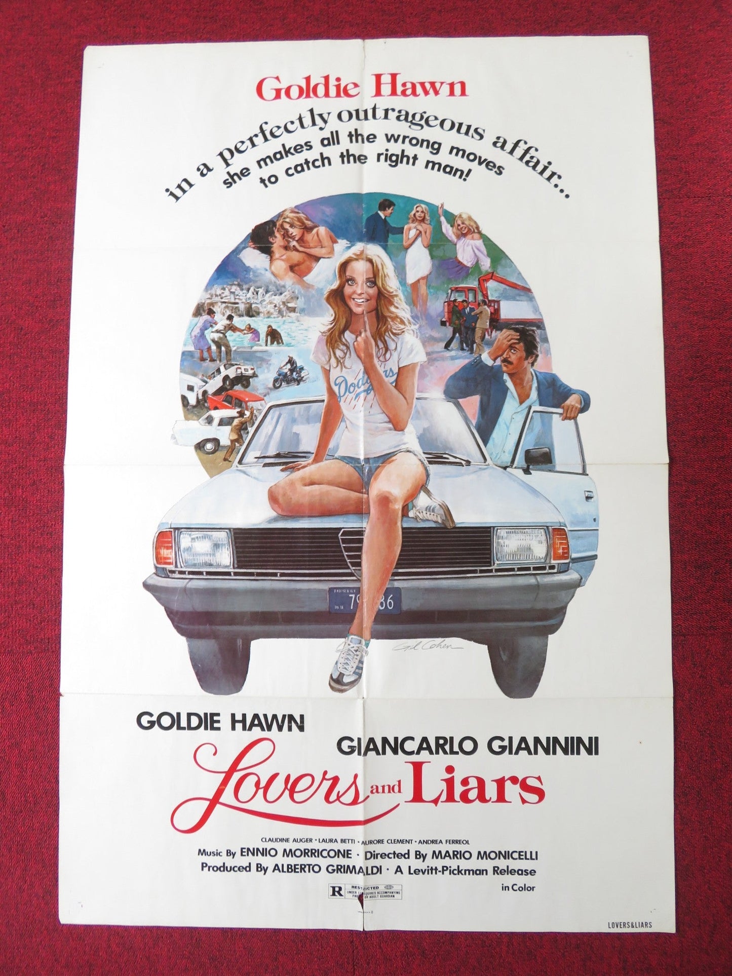 LOVERS AND LIARS FOLDED US ONE SHEET POSTER GOLDIE HAWN GIANCARLO GIANNINI 1979 Rendezvous Cinema Movie posters