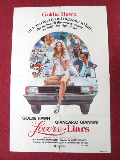 LOVERS AND LIARS FOLDED US ONE SHEET POSTER GOLDIE HAWN GIANCARLO GIANNINI 1979 Rendezvous Cinema Movie posters