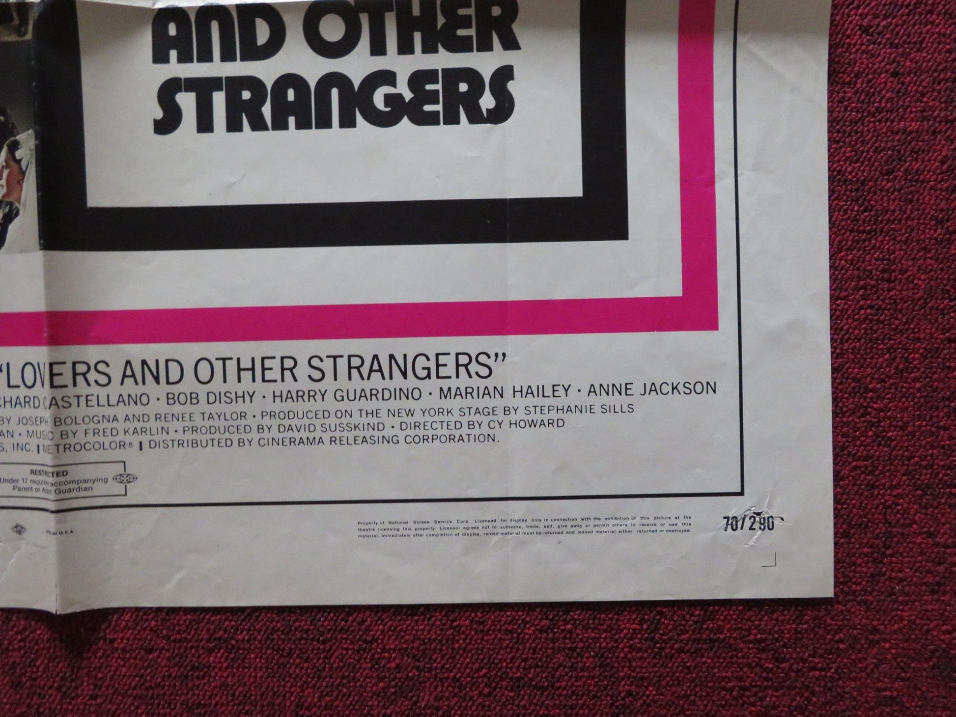 LOVERS AND OTHER STRANGERS FOLDED US ONE SHEET POSTER DIANE KEATON 1970 Rendezvous Cinema Movie posters
