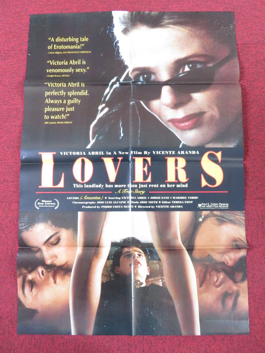LOVERS FOLDED US ONE SHEET POSTER VICTORIA ABRIL JORGE SANZ 1992 Rendezvous Cinema Movie posters