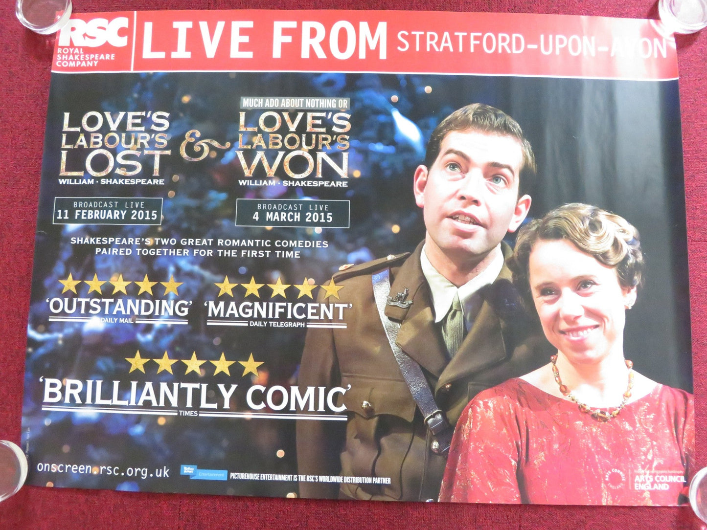 LOVE'S LABOUR'S LOST AND LOVE'S LABOUR'S WON UK QUAD (30"x40") ROLLED POSTER '14 Rendezvous Cinema Movie posters