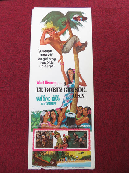 LT. ROBIN CRUSOE U.S.N. US INSERT (14"x 36") POSTER DICK VAN DYKE KWAN 1974 Rendezvous Cinema Movie posters