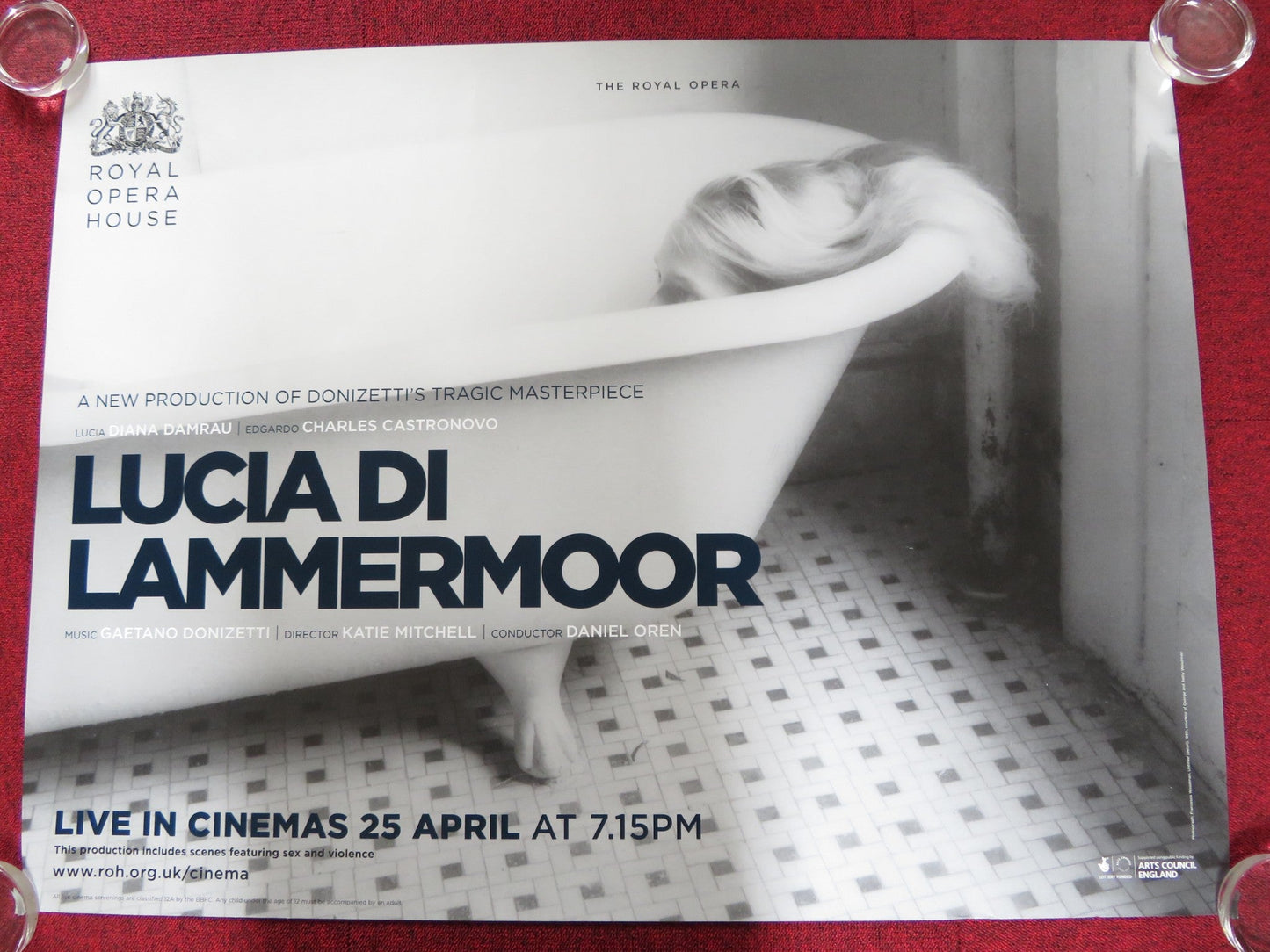 LUCIA DI LAMMERMOORE UK QUAD (30"x 40") ROLLED POSTER ROH DIANA DAMRAU 2016 Rendezvous Cinema Movie posters
