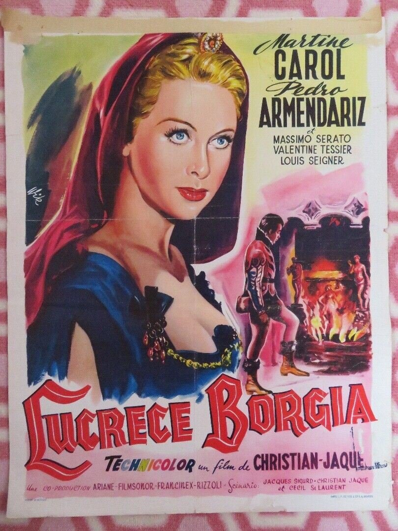LUCRECE BORGIA BELGIUM (18"x 14") POSTER MARTINE CAROL 1953 - Rendezvous Cinema