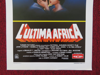 L'ULTIMA AFRICA ITALIAN LOCANDINA POSTER JOHN LITHGOW ISABELLA ROSSELLINI 1990 Rendezvous Cinema Movie posters