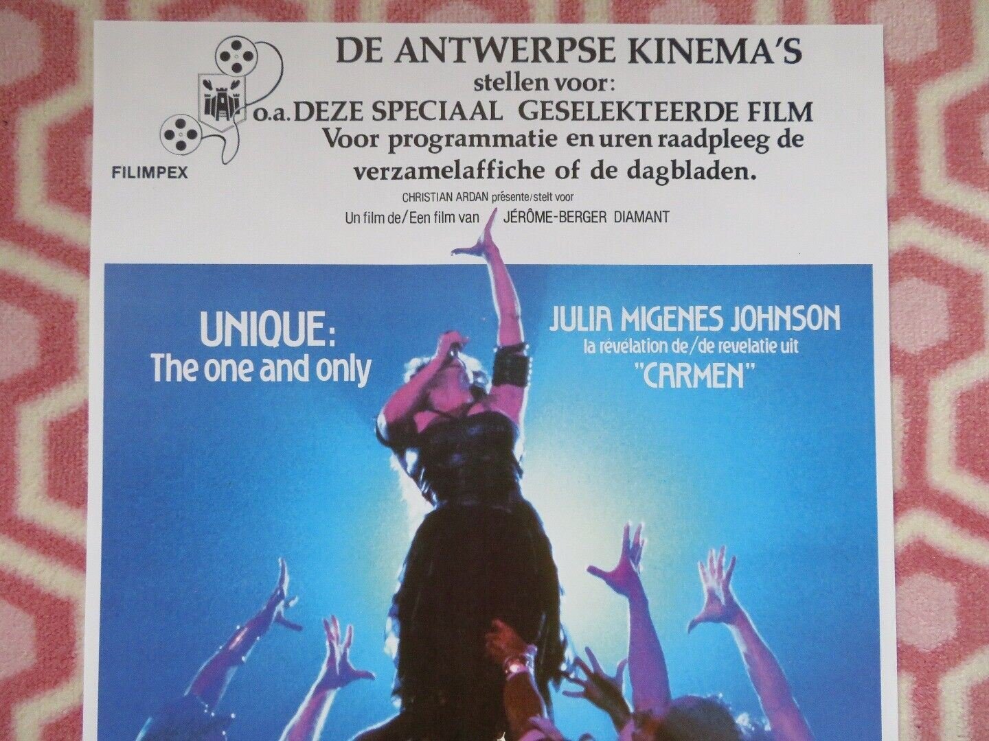 L'UNIQUE BELGIUM (21.5"x14") POSTER JULIA MIGENES JOHNSON SAMI FREY 1986 Movie posters