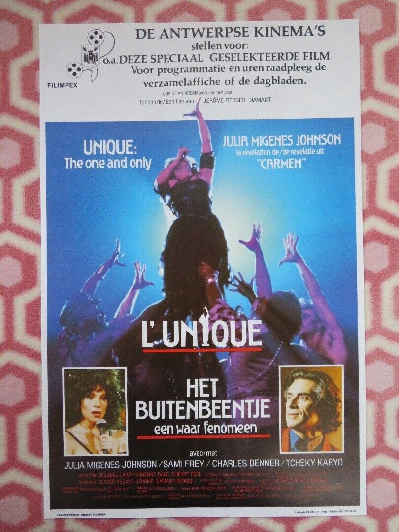 L'UNIQUE BELGIUM (21.5"x14") POSTER JULIA MIGENES JOHNSON SAMI FREY 1986 Movie posters