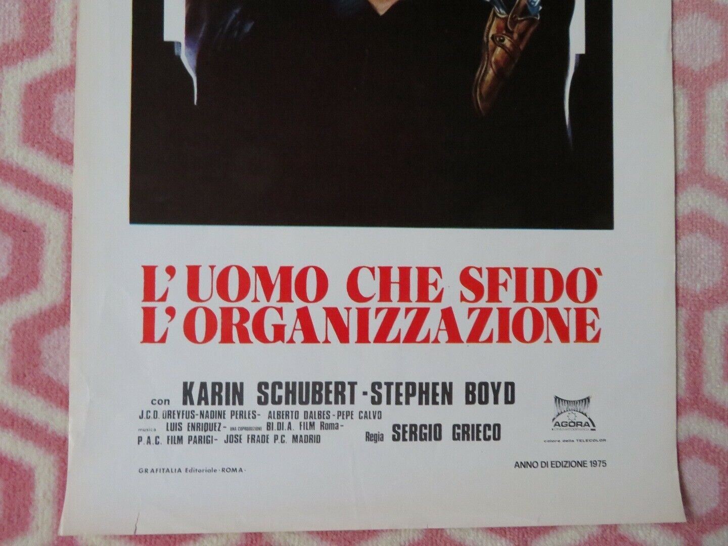 L'UOMO CHE SFIDO' L'ORGANIZZAZIONE ITALIAN LOCANDINA (27.5"x13") POSTER 1975 Movie posters