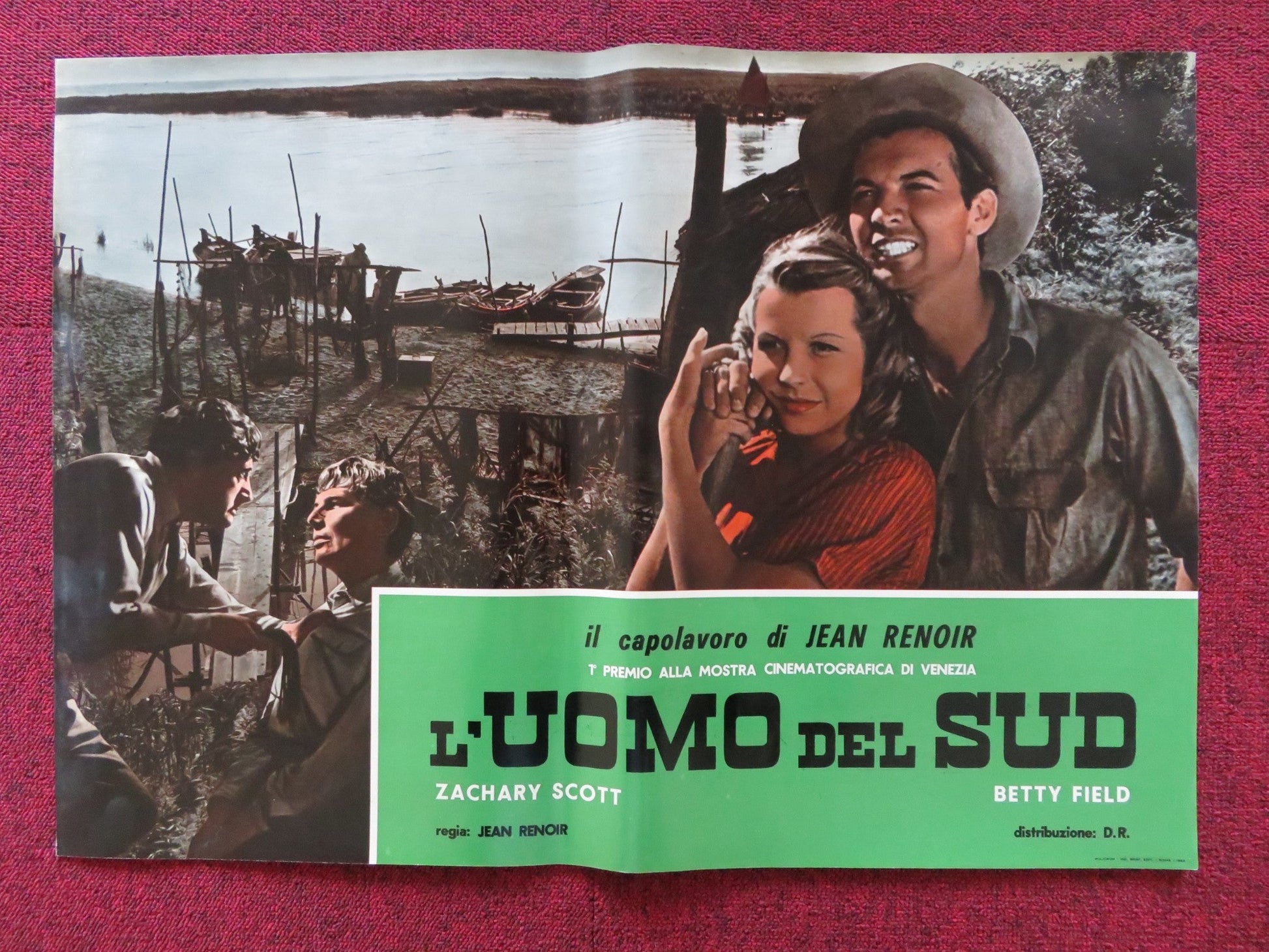 L'UOMO DEL SUD - A ITALIAN FOTOBUSTA POSTER ZACHARY SCOTT BETTY FIELD 1945 Rendezvous Cinema Movie posters