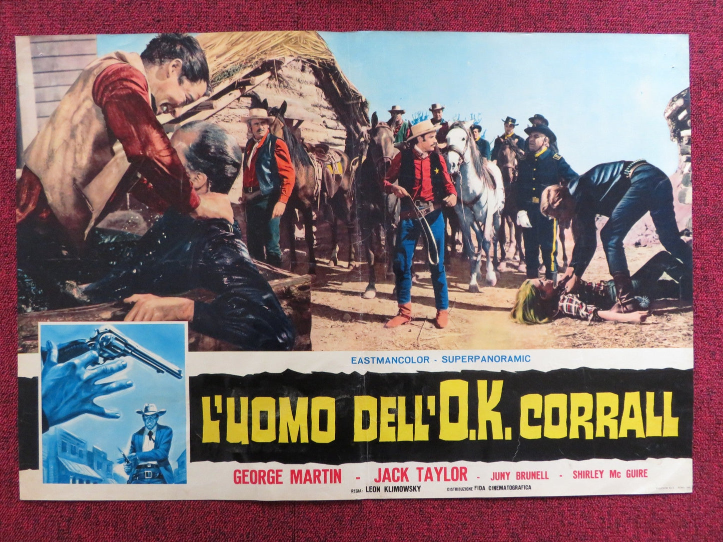 L'UOMO DELL O.K CORRALL - A ITALIAN FOTOBUSTA POSTER GEORGE MARTIN TAYLOR 1964 Rendezvous Cinema Movie posters
