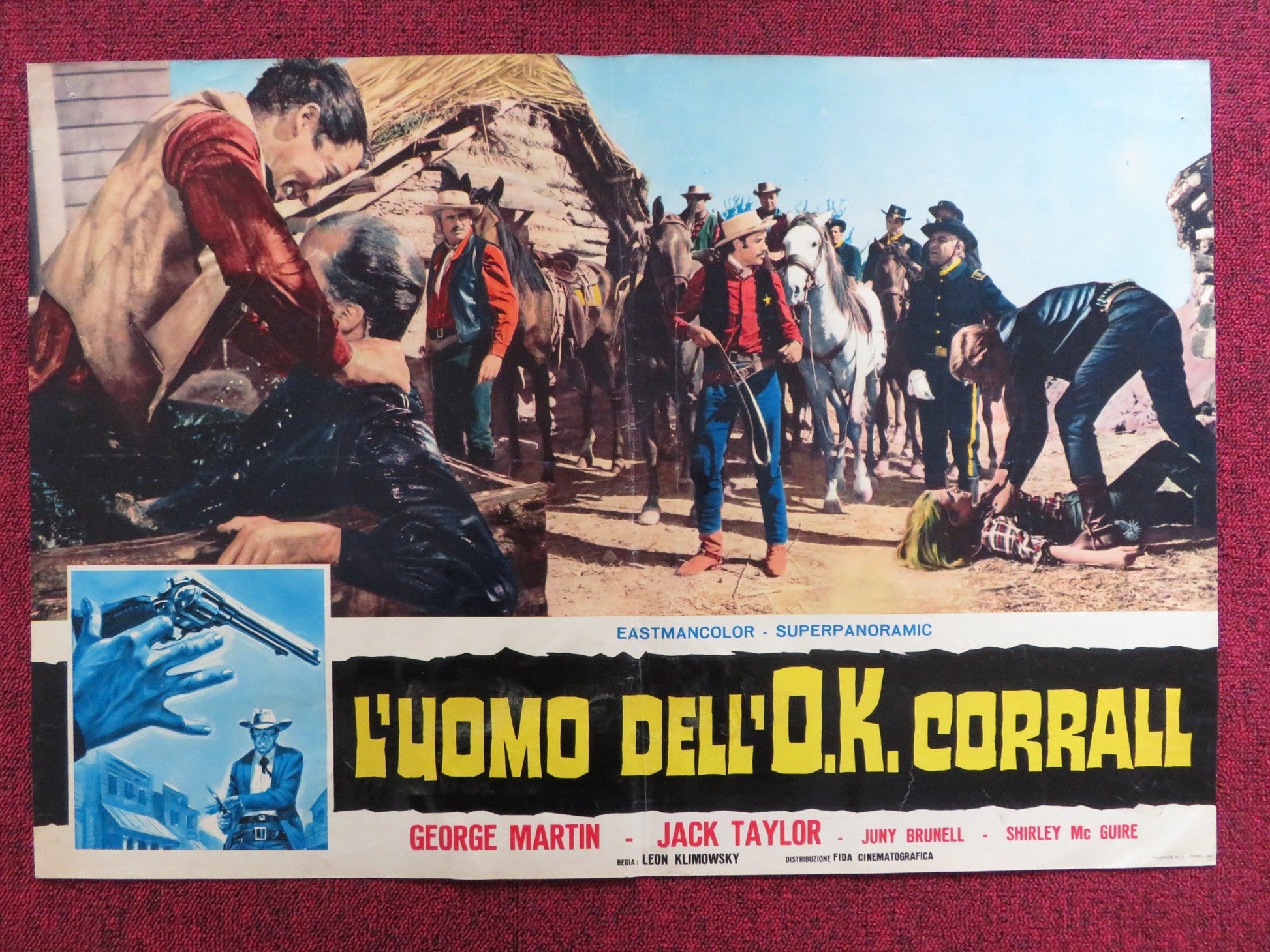 L'UOMO DELL O.K CORRALL - A ITALIAN FOTOBUSTA POSTER GEORGE MARTIN TAYLOR 1964 Rendezvous Cinema Movie posters
