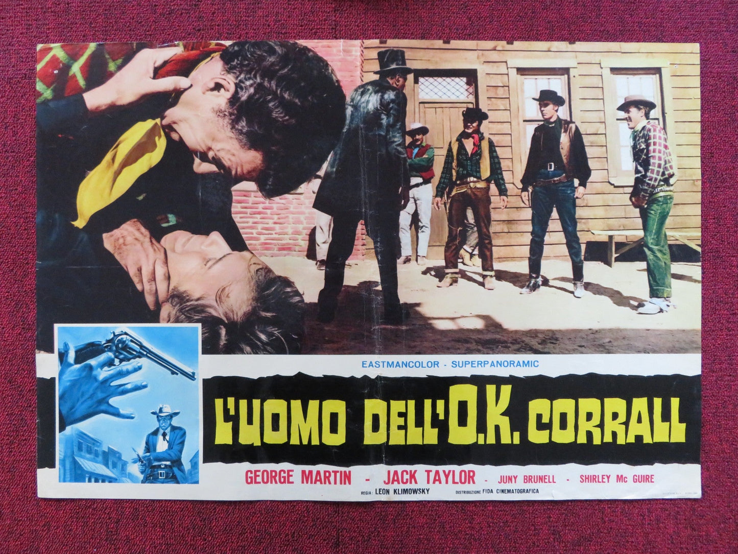 L'UOMO DELL O.K CORRALL - B ITALIAN FOTOBUSTA POSTER GEORGE MARTIN TAYLOR 1964 Rendezvous Cinema Movie posters