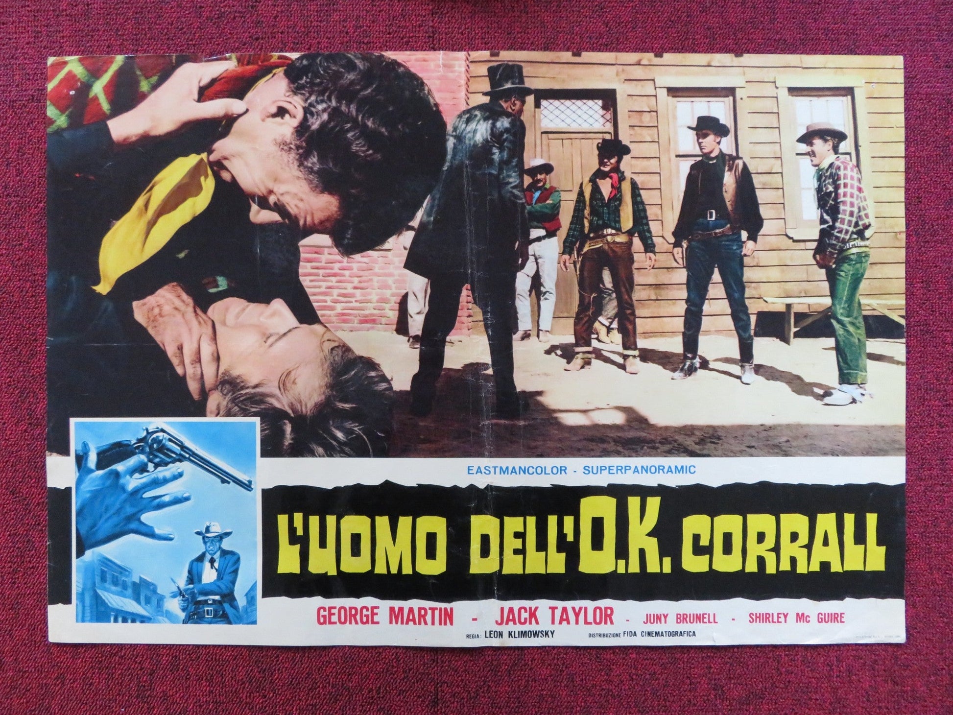 L'UOMO DELL O.K CORRALL - B ITALIAN FOTOBUSTA POSTER GEORGE MARTIN TAYLOR 1964 Rendezvous Cinema Movie posters