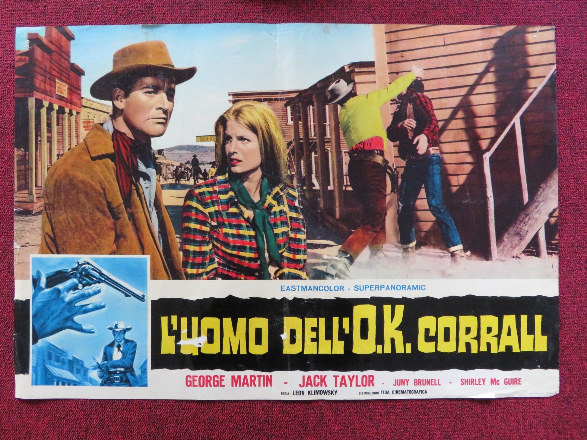L'UOMO DELL O.K CORRALL - C ITALIAN FOTOBUSTA POSTER GEORGE MARTIN TAYLOR 1964 Rendezvous Cinema Movie posters