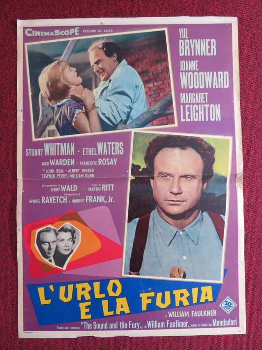 L'URLO E LA FURIA ITALIAN FOTOBUSTA POSTER YUL BRYNNER JOANNE WOODWARD 1959 Rendezvous Cinema Movie posters