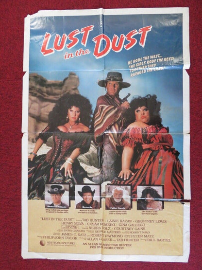 LUST IN THE DUST ONE FOLDED US ONE SHEET POSTER TAB HUNTER LAINIE KAZAN 1984 Movie posters