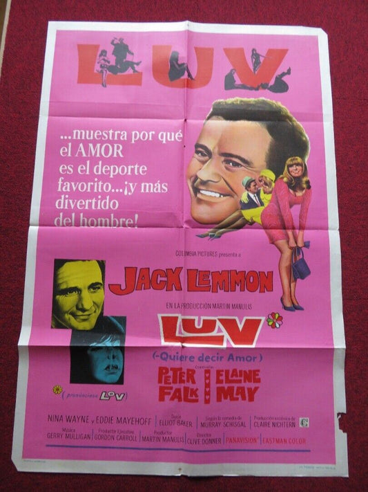 LUV FOLDED ARGENTINA ONE SHEET POSTER JACK LEMMON PETER FALK 1967 Movie posters
