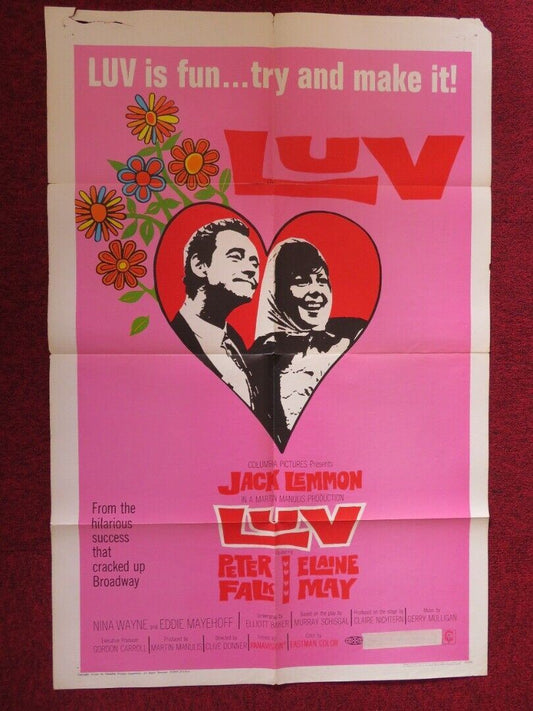 LUV FOLDED US ONE SHEET POSTER PETER FALK ELAINE MAY 1967 Movie posters