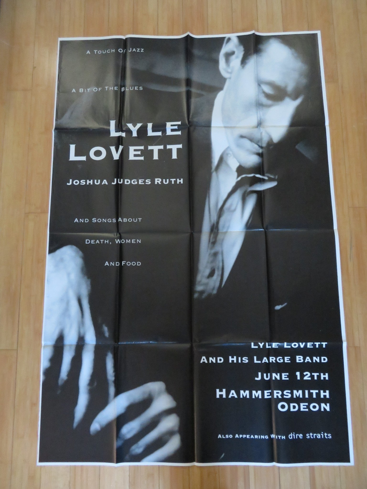 LYLE LOVETT AND HIS LARGE BAND JUNE 12TH HAMMERSMITH ODEON 4 SHEET UK POSTER Rendezvous Cinema Movie posters
