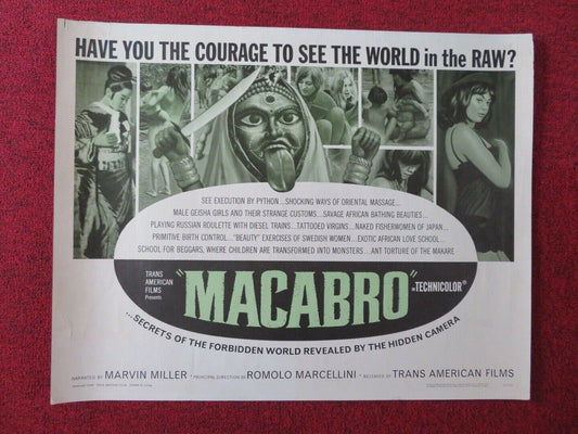 MACABRO / I tabù n. 2 US HALF SHEET (22"x 28") POSTER MARVIN MILLER 1966 Movie posters