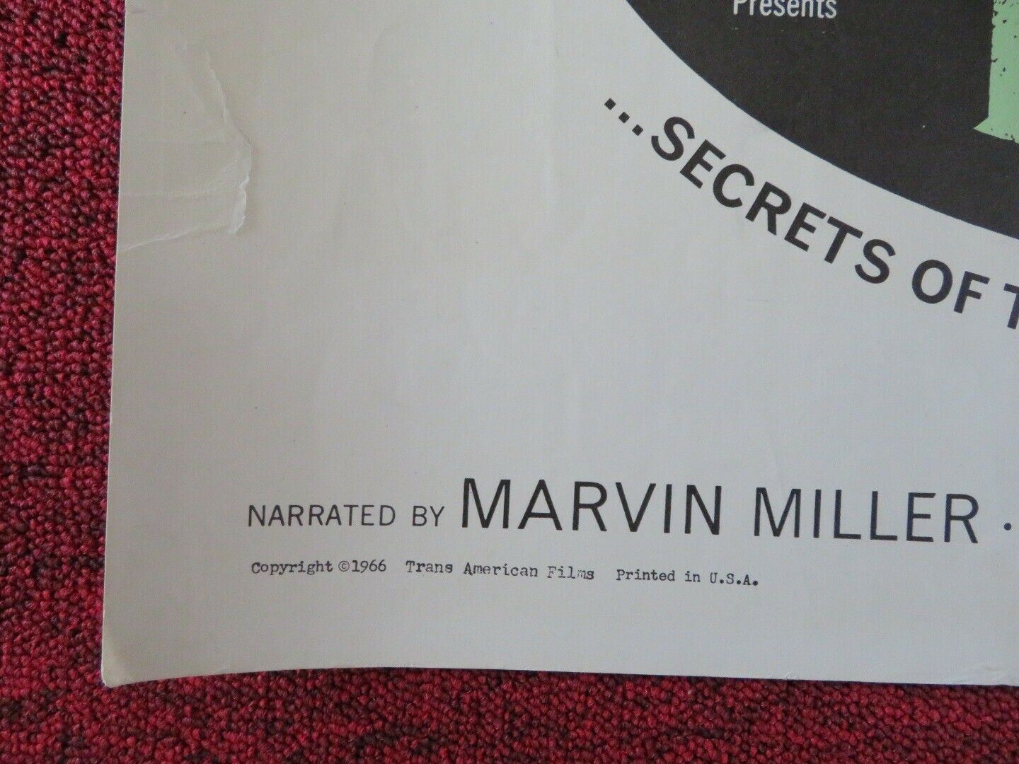 MACABRO / I tabù n. 2 US HALF SHEET (22"x 28") POSTER MARVIN MILLER 1966 Movie posters