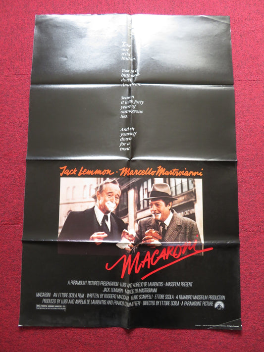 MACARONI FOLDED US ONE SHEET POSTER JACK LEMMON MARCELLO MASTROIANNI 1985 Rendezvous Cinema Movie posters
