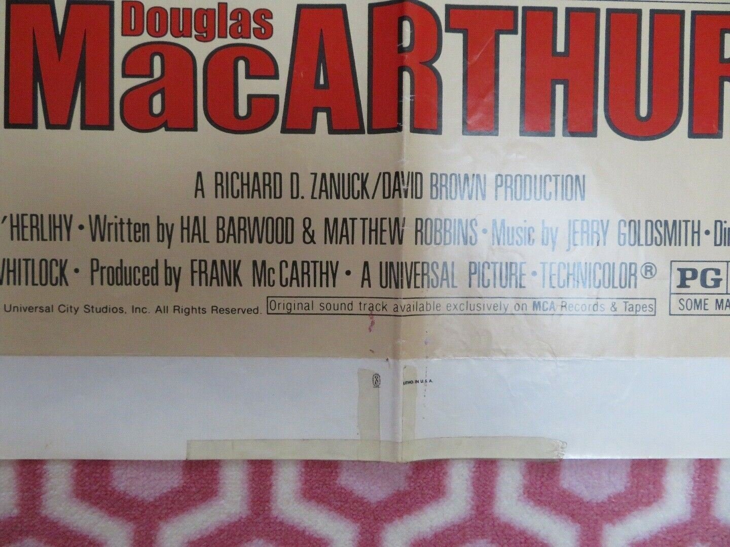 MACARTHUR US ONE SHEET POSTER GREGORY PECK ED FLANDERS 1977 Movie posters