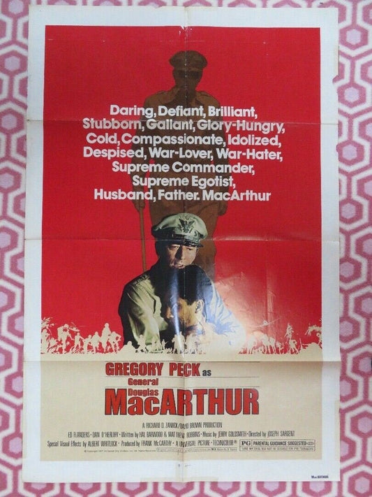 MACARTHUR US ONE SHEET POSTER GREGORY PECK ED FLANDERS 1977 Movie posters