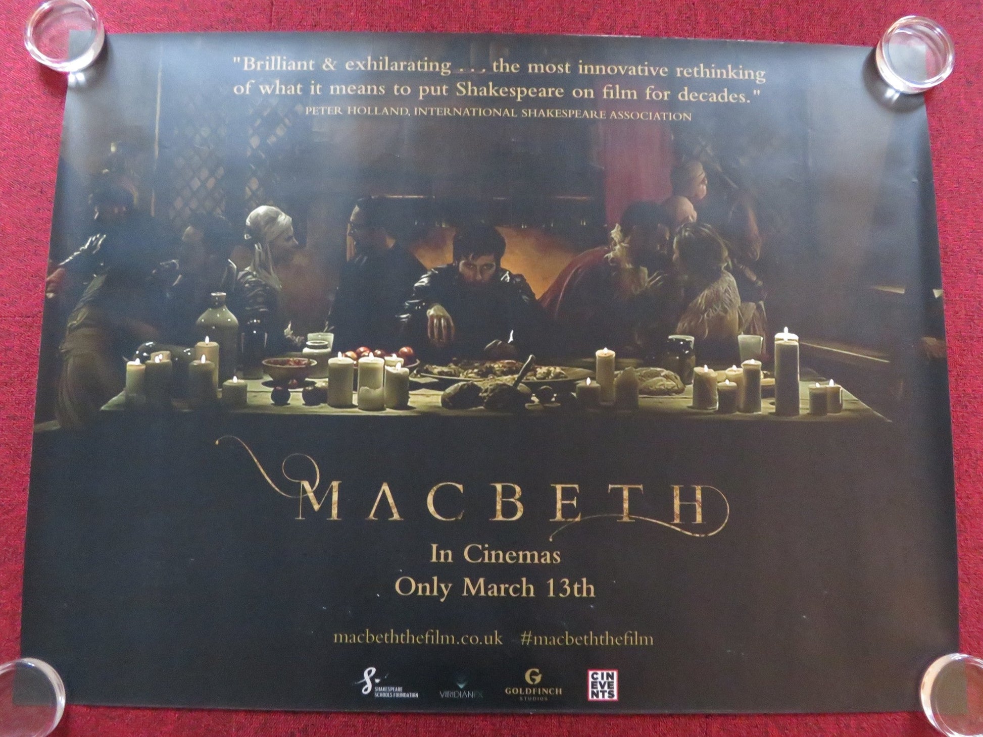 MACBETH UK QUAD (30"x 40") ROLLED POSTER MARK ROWLEY AL WEAVER 2018 Rendezvous Cinema Movie posters