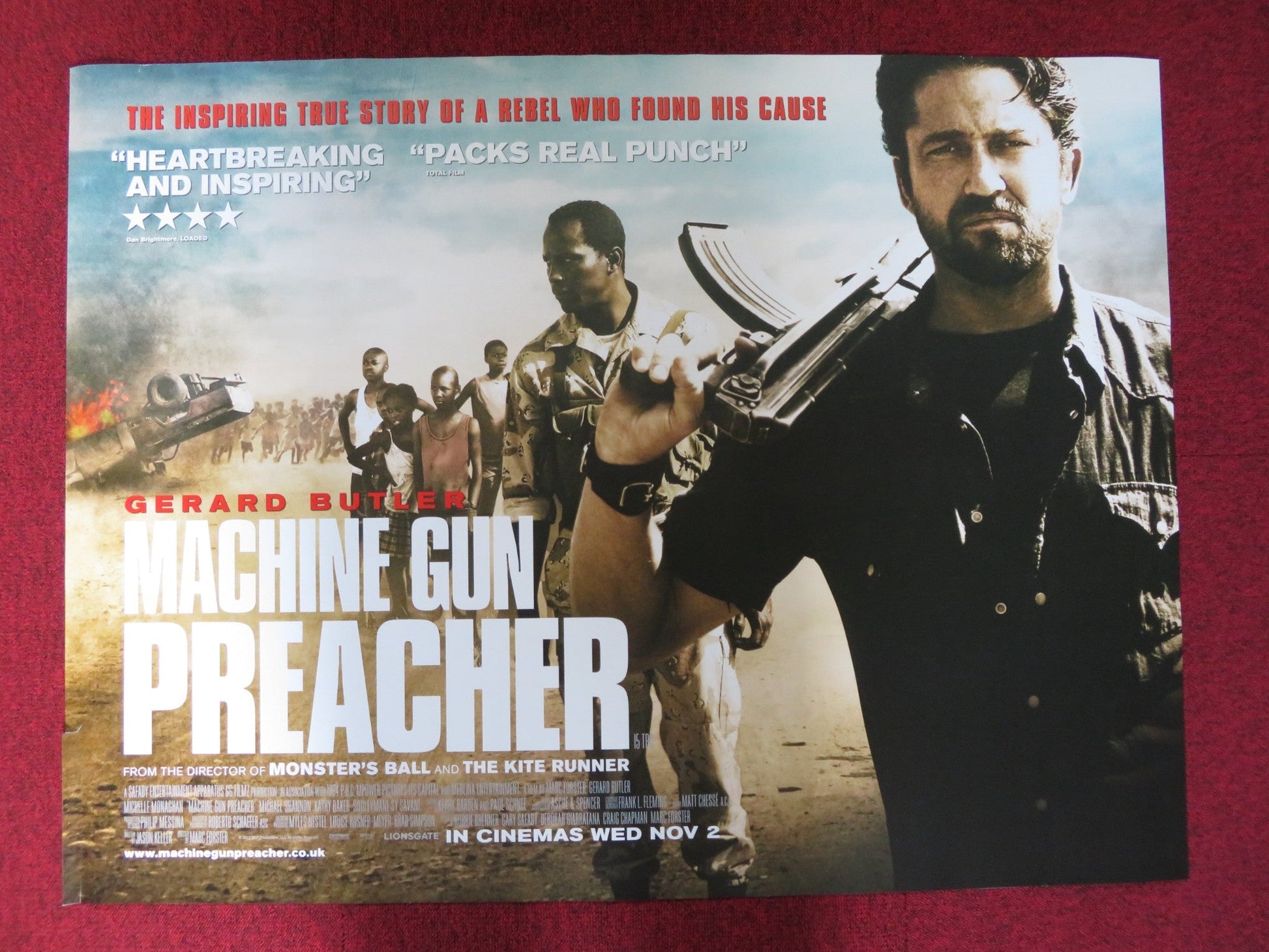 MACHINE GUN PREACHER UK QUAD (30"x 40") ROLLED POSTER GERARD BUTLER 2011 Rendezvous Cinema Movie posters