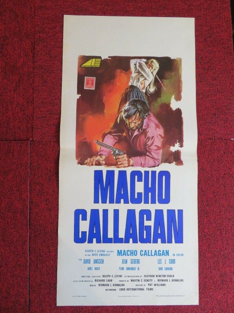 MACHO CALLAGAN ITALIAN LOCANDINA (27.5"x13") POSTER DAVID JANSSEN 1970 Movie posters