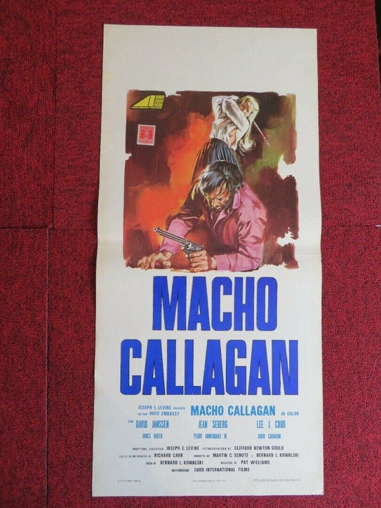 MACHO CALLAGAN ITALIAN LOCANDINA (27.5"x13") POSTER DAVID JANSSEN 1970 Movie posters