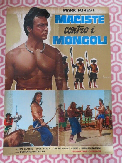 MACISTE CONTRO I MONGOLI Hercules Against the Mongols ITALIAN FOGLIO POSTER '63 Movie posters
