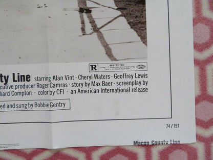 MACON COUNTRY LINE US ONE SHEET POSTER ALAN VINT CHERYL WATERS 1974 Movie posters