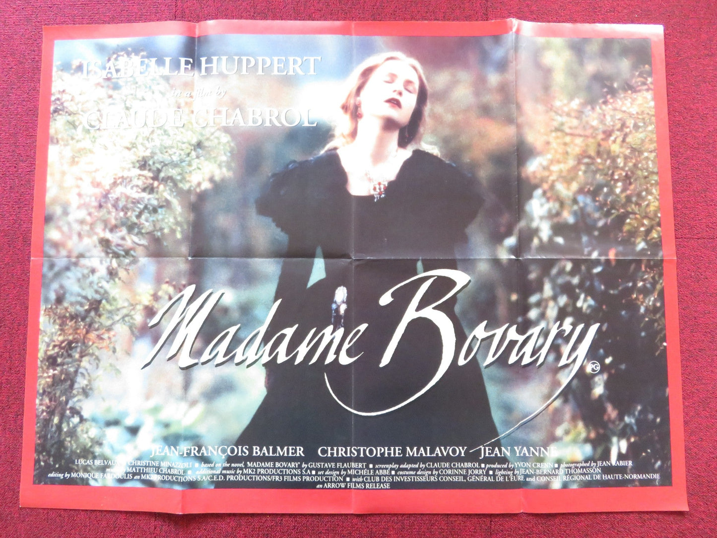 MADAME BOVARY UK QUAD POSTER FOLDED ISABELLE HUPPERT 1991 Rendezvous Cinema Movie posters