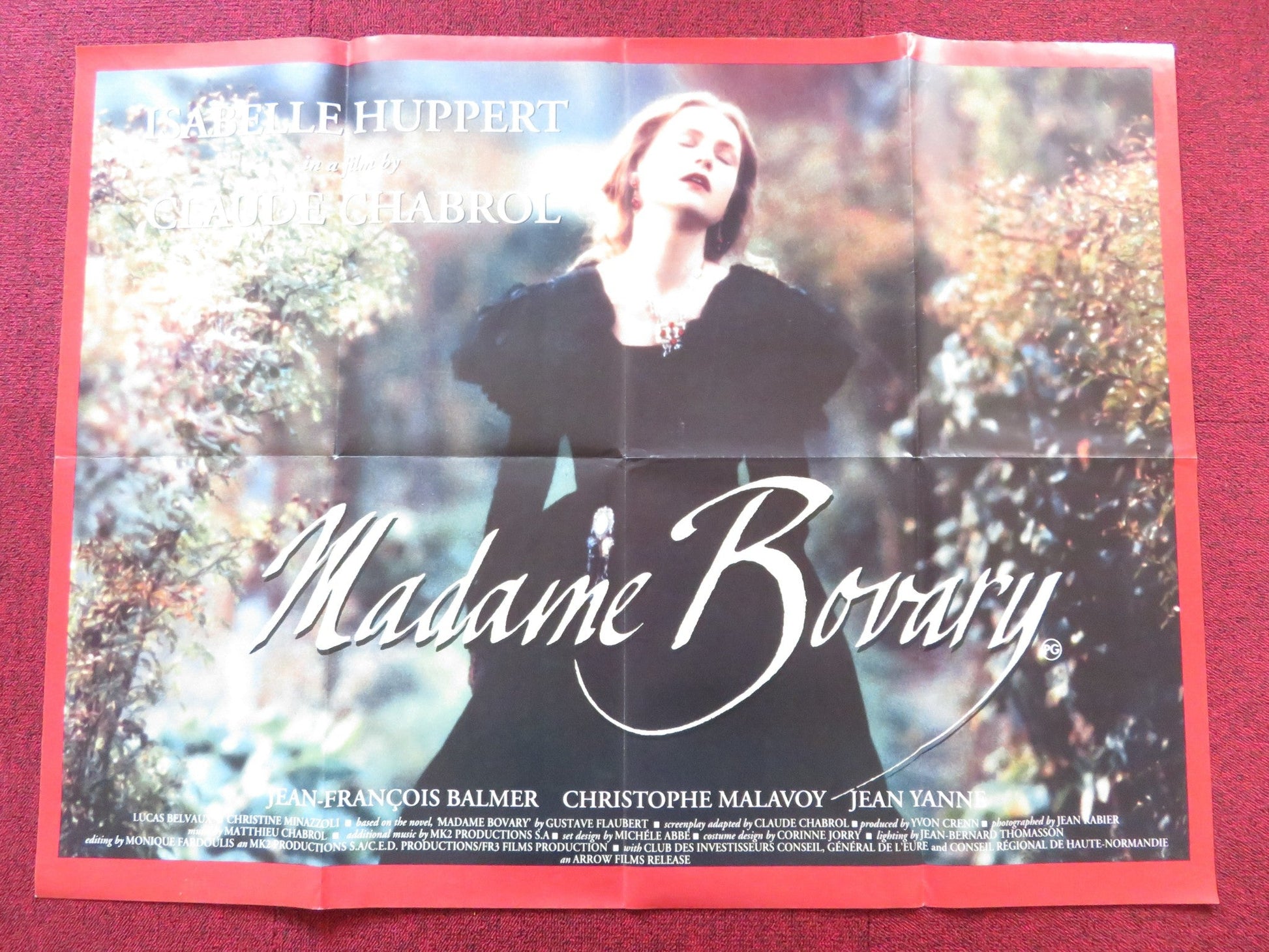 MADAME BOVARY UK QUAD POSTER FOLDED ISABELLE HUPPERT 1991 Rendezvous Cinema Movie posters