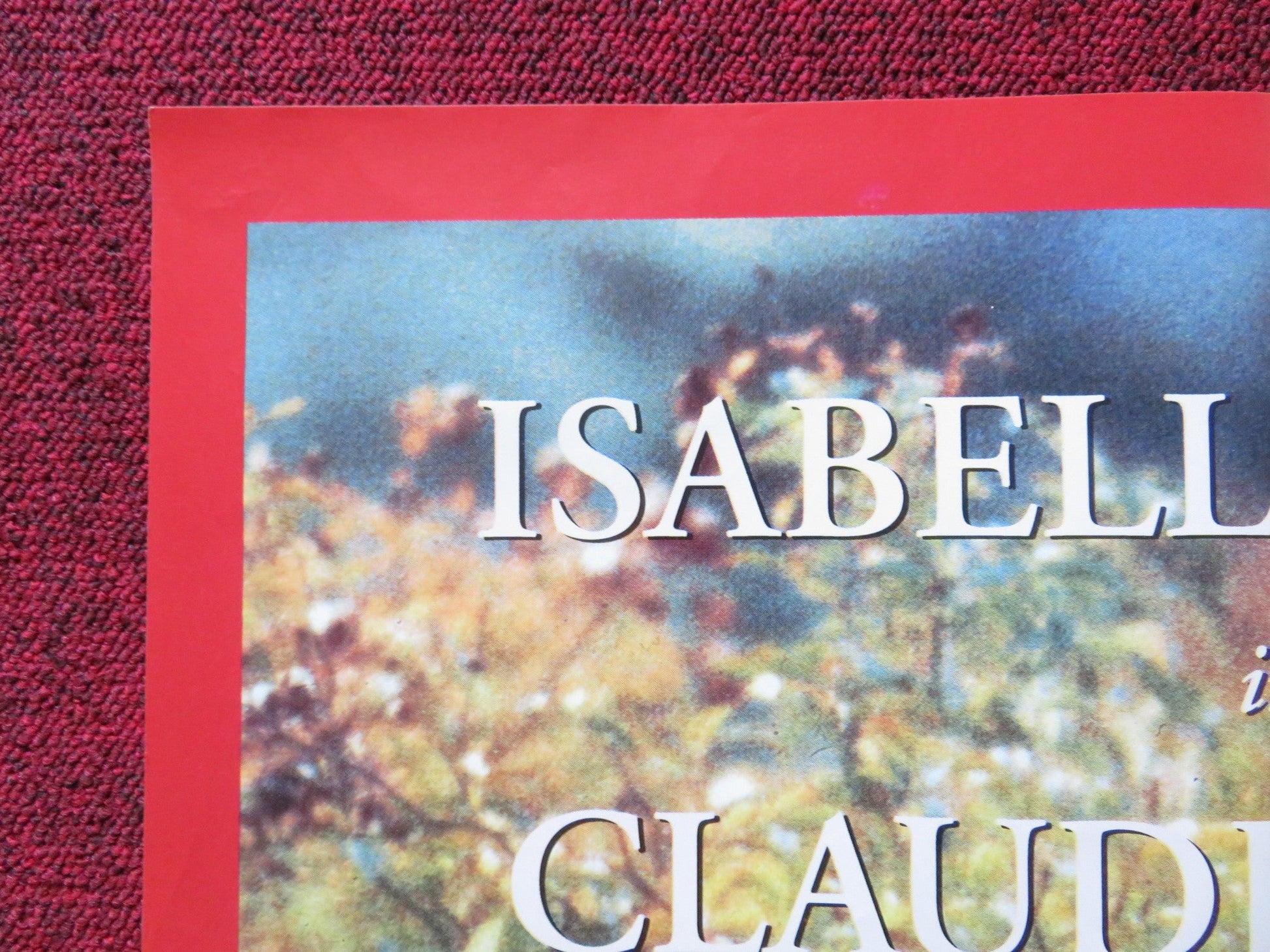 MADAME BOVARY UK QUAD POSTER FOLDED ISABELLE HUPPERT 1991 Rendezvous Cinema Movie posters