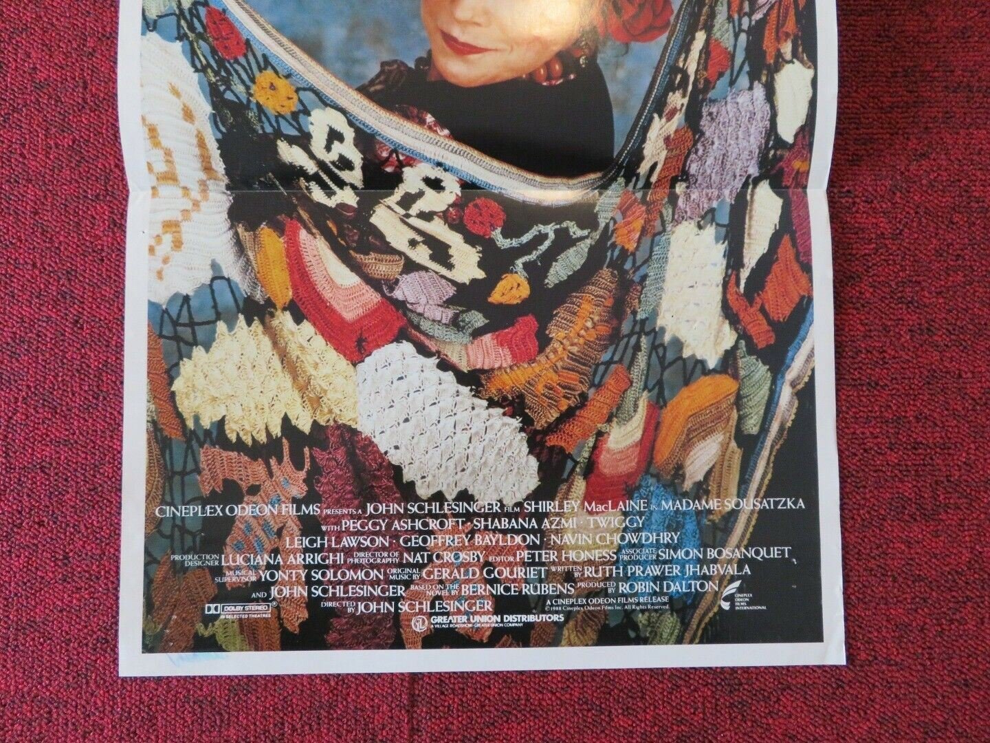 MADAME SOUSATZKA FOLDED AUSTRALIAN DAYBILL POSTER Shirley MacLaine Twiggy 1988 Movie posters