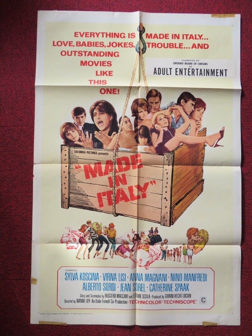 MADE IN ITALY FOLDED US ONE SHEET POSTER SYLVA KOSCINA VIRNA LISI 1965 Movie posters
