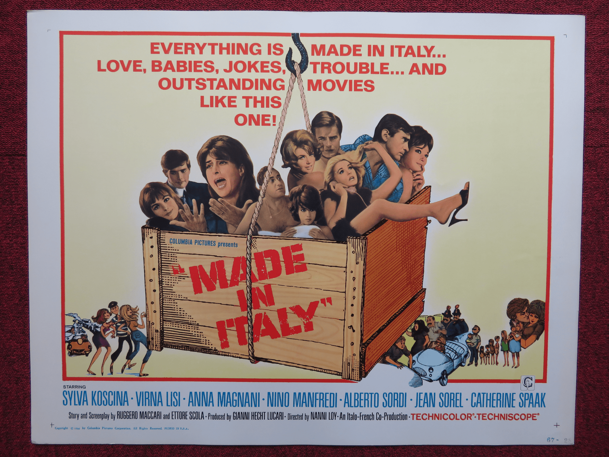 MADE IN ITALY US HALF SHEET (22"x 28") POSTER SYLVA KOSCINA VIRNA LISI 1966 Rendezvous Cinema Movie posters