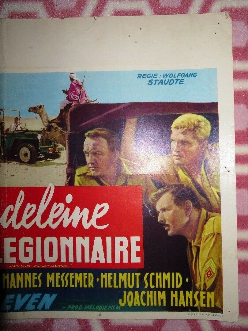 MADELINE ET LE LEGIONNAIRE/ Escape from Sahara BELGIUM (14"x 21") POSTER 1958 Movie posters