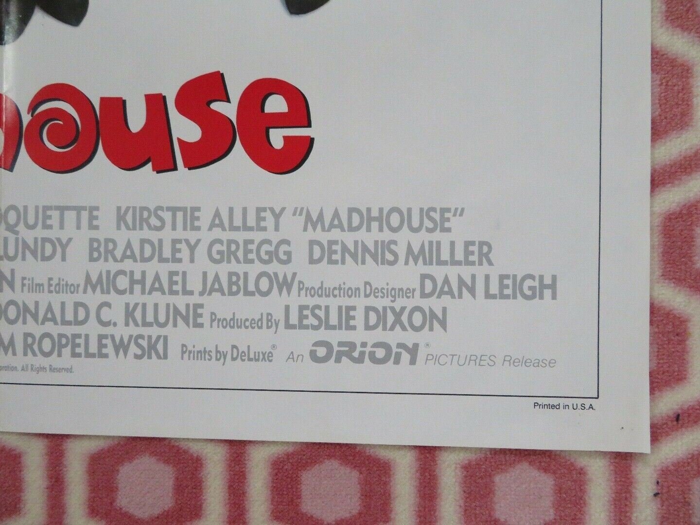 MADHOUSE US ONE SHEET POSTER JOHN LARROQUETTE 1990 Movie posters