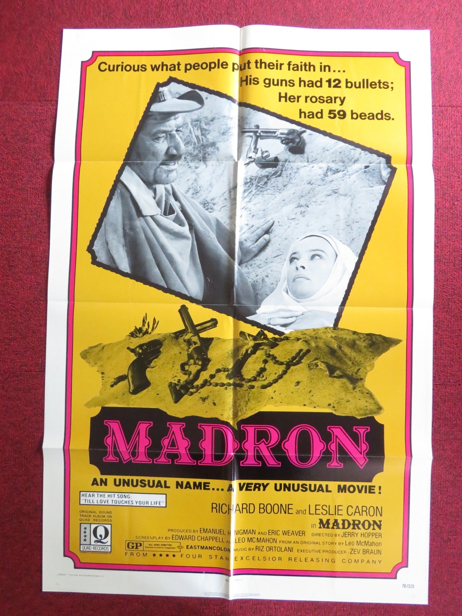 MADRON FOLDED US ONE SHEET POSTER RICHARD BOONE LESLIE CARON 1970 Rendezvous Cinema Movie posters