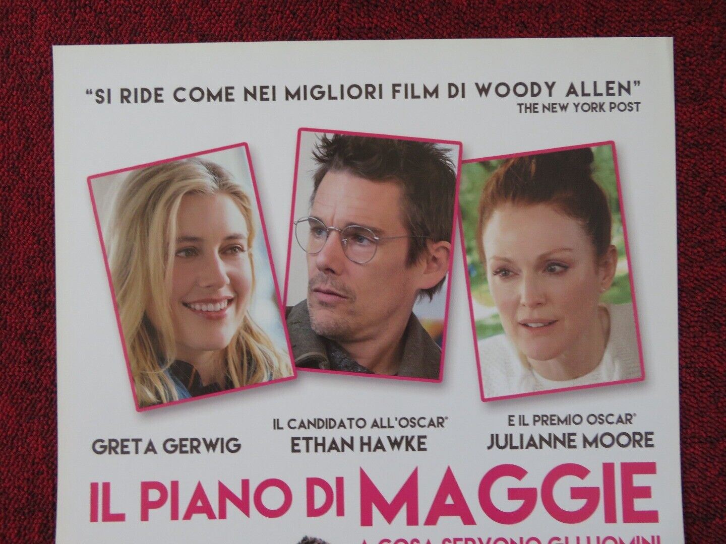 MAGGIE'S PLAN ITALIAN LOCANDINA (27.5"x12.5") POSTER JULIANNE MOORE 2015 Movie posters